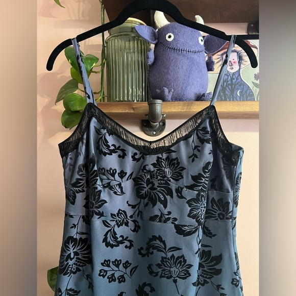 Whimsigoth Iridescent Floral Slip Vintage Dress - Picture 2 of 16